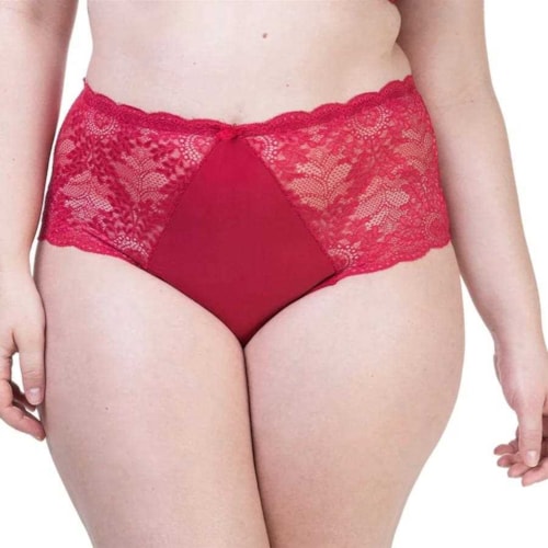 Calça Marcyn Alta Lateral Renda 534.382 Cereja