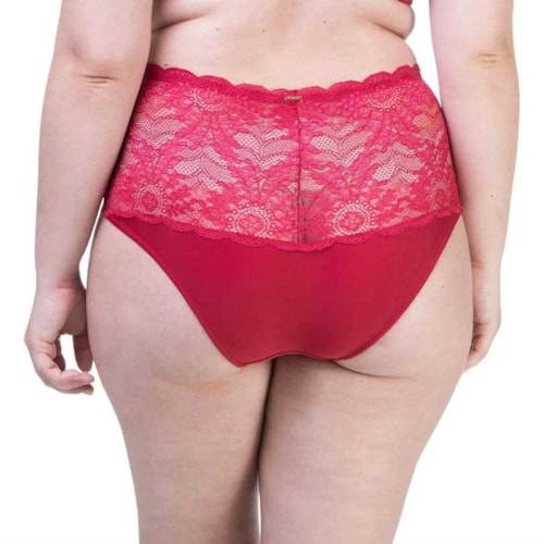 Detalhe - Calça Marcyn Alta Lateral Renda 534.382 Cereja