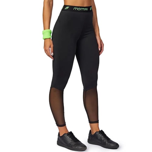 Calça Mormaii Legging Termocolante 80011 Preto/Verde Neon