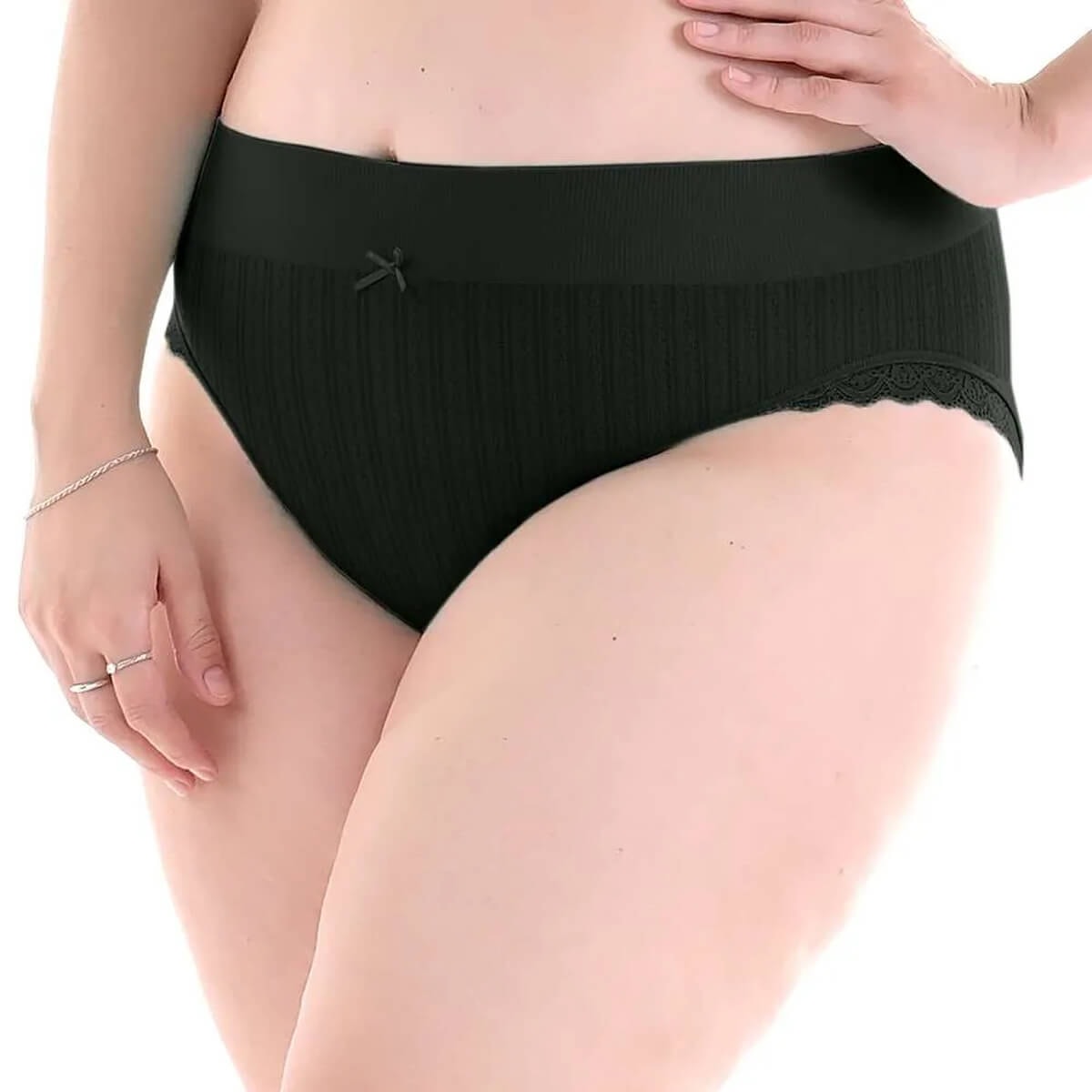 CALCINHA Anatômica JACQUARD Com RENDA LATERAL Sem COSTURA ZEE RUCCI V04 Preto CALCINHA Anatômica JACQUARD Com RENDA LATERAL Sem COSTURA ZEE RUCCI V04 Preto