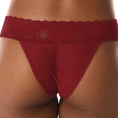 Detalhe - Calcinha Demillus Fio Dental Buquê 051190 06 - Carmim