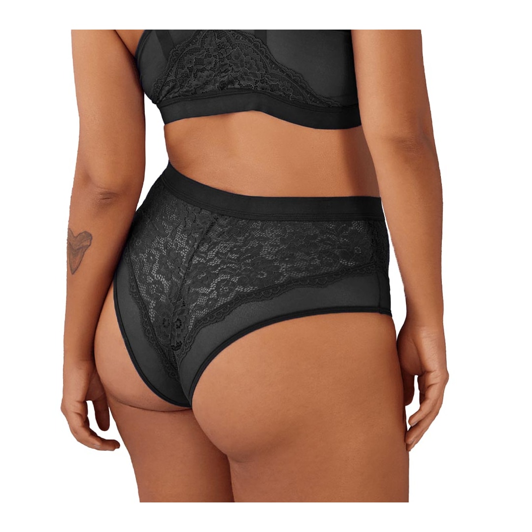 Calcinha Liebe Alta Em Tule E Renda 701326 Preto