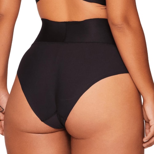 Detalhe - Calcinha Liebe Alta Modeladora Microfibra 301309 Preto