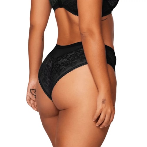 Calcinha Liebe Biquini Em Renda Com Tule 701135 Preto