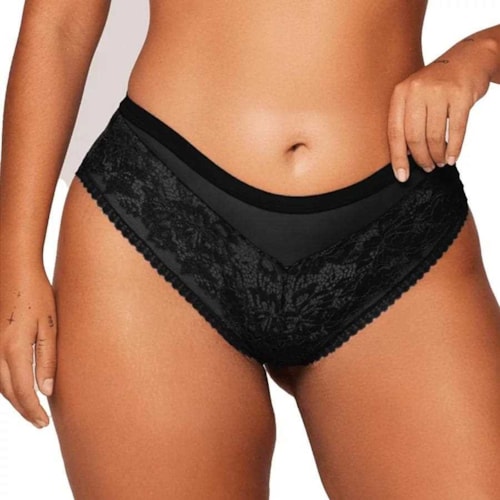 Calcinha Liebe Biquini Em Renda Com Tule 701135 Preto