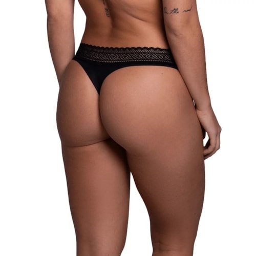 Detalhe - Calcinha Liebe Fio Corte Eletronico 301700 Preto