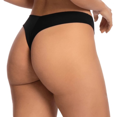 Detalhe - Calcinha Liebe Fio Dental Microfibra 101700 Preto