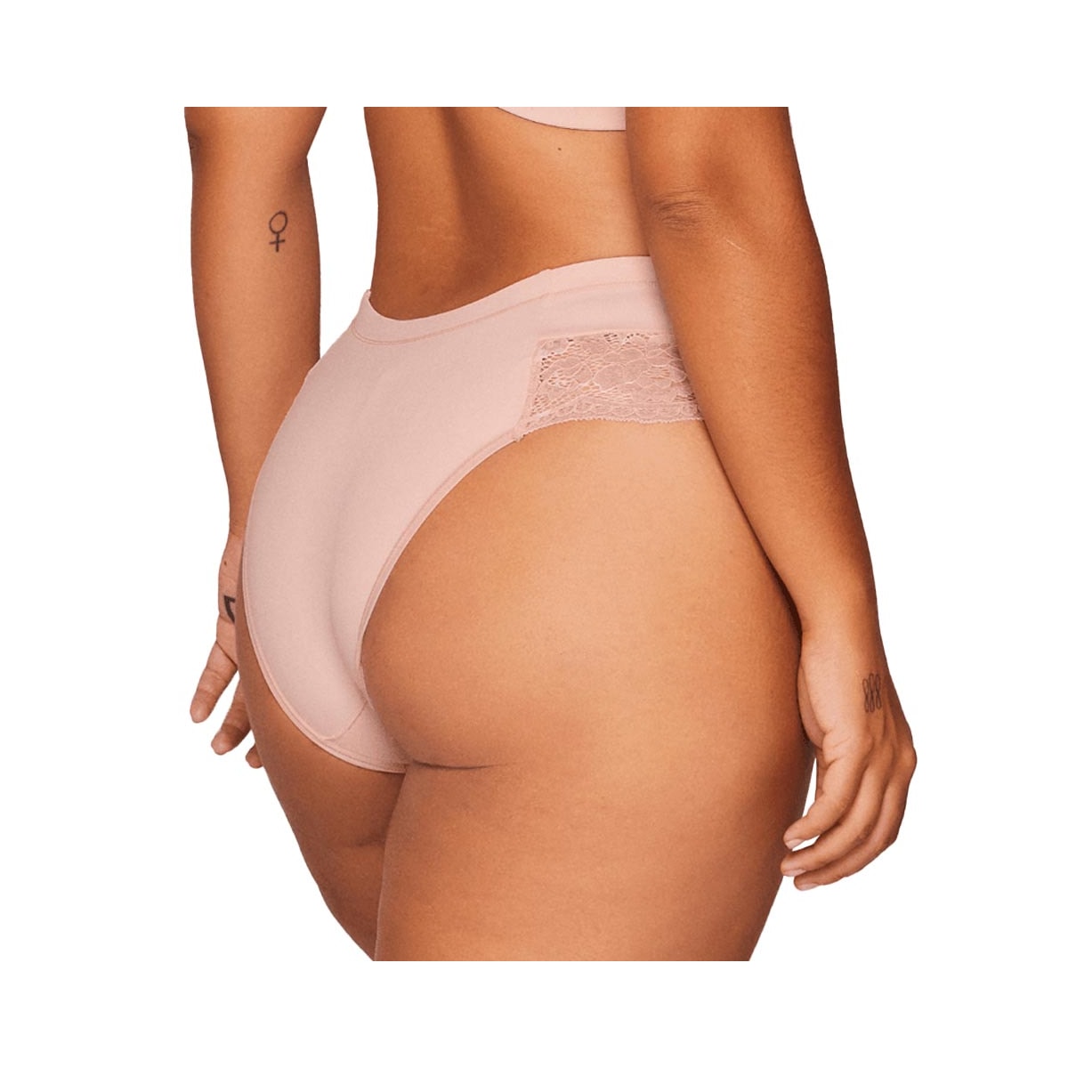 Calcinha Liebe Larga Em Microfibra Com Renda 701502 Nude