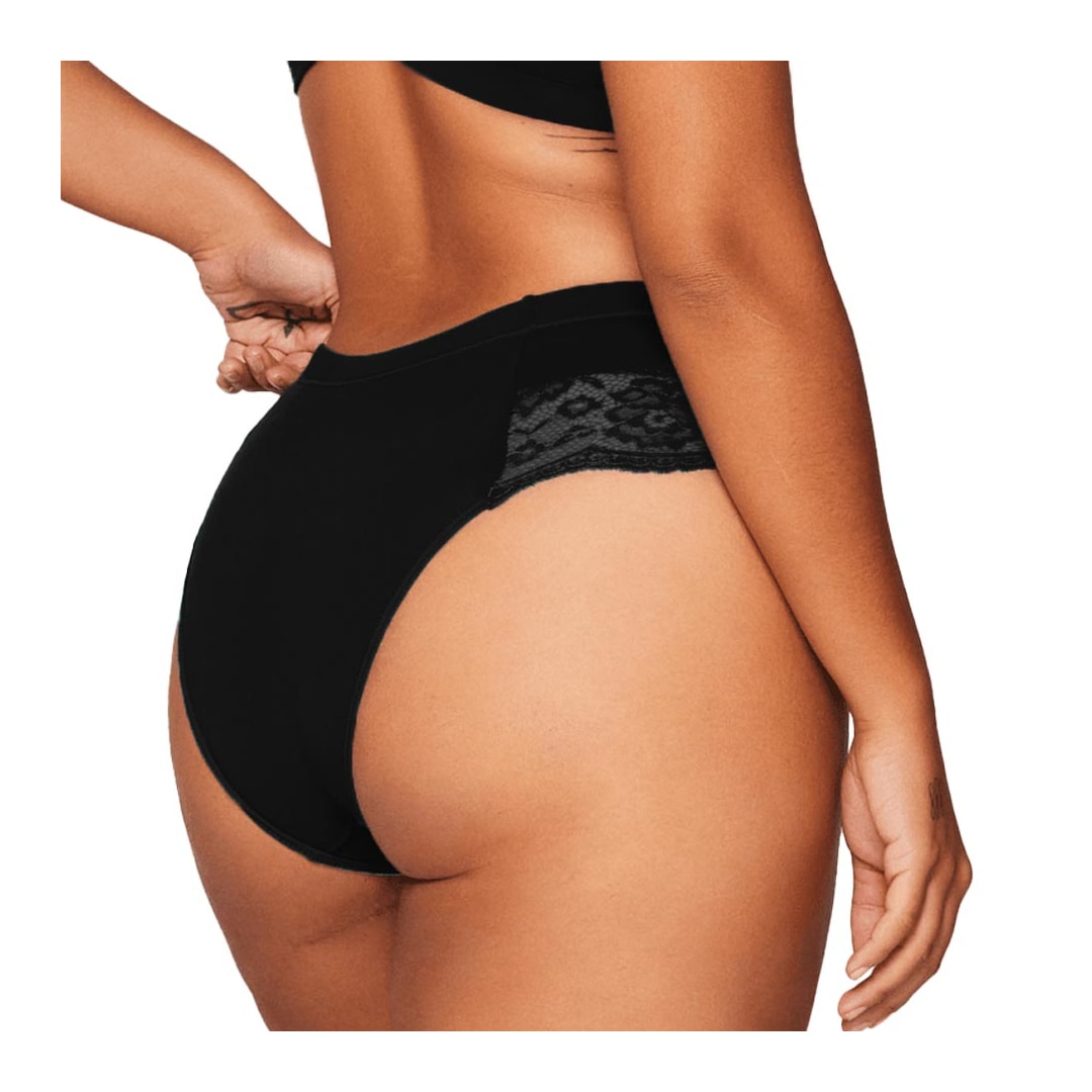Calcinha Liebe Larga Em Microfibra Com Renda 701502 Preto Calcinha Liebe Larga Em Microfibra Com Renda 701502 Preto