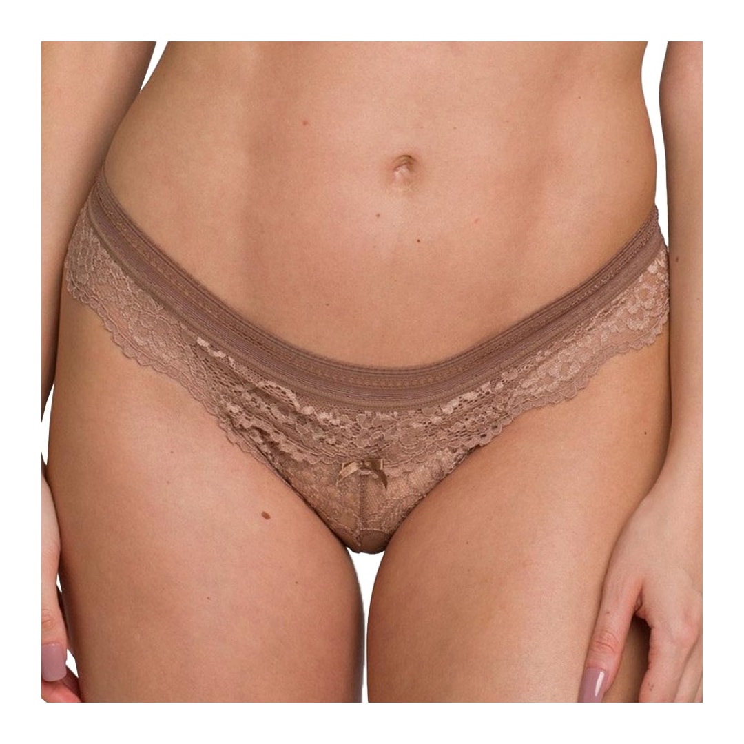Calcinha Liebe Tanga Nude Renda 501016 Blend