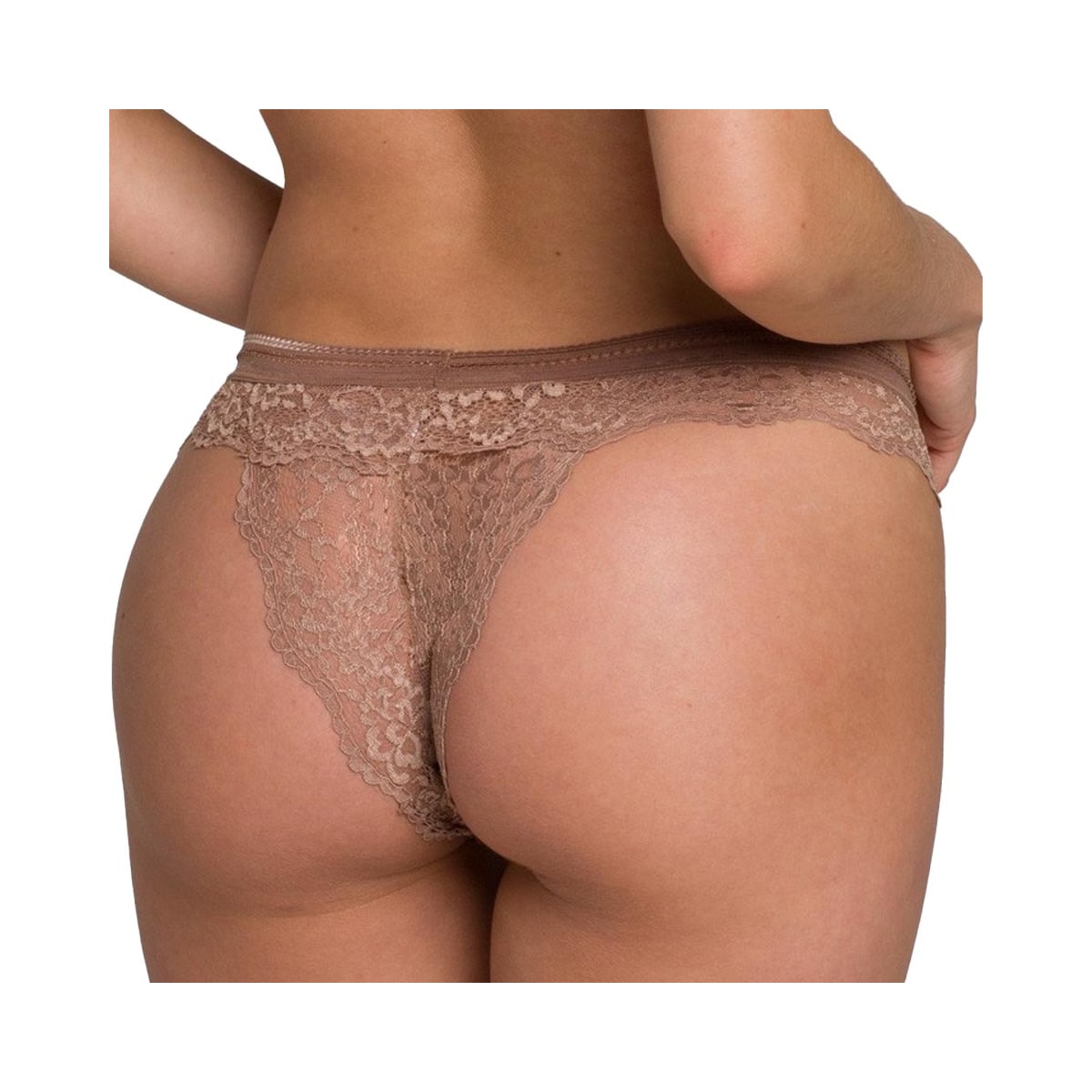 Calcinha Liebe Tanga Nude Renda 501016 Blend