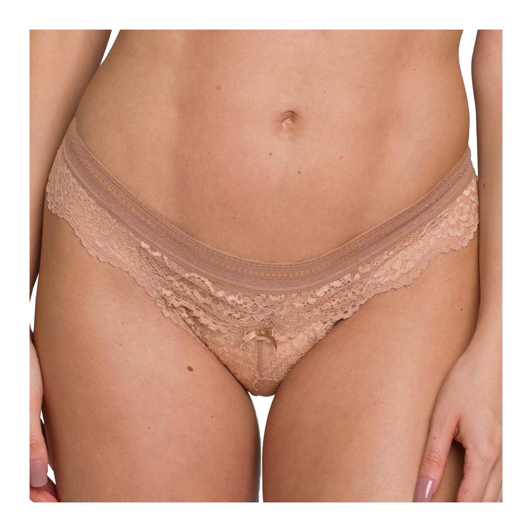 Calcinha Liebe Tanga Nude Renda 501016 Chocolate Calcinha Liebe Tanga Nude Renda 501016 Chocolate