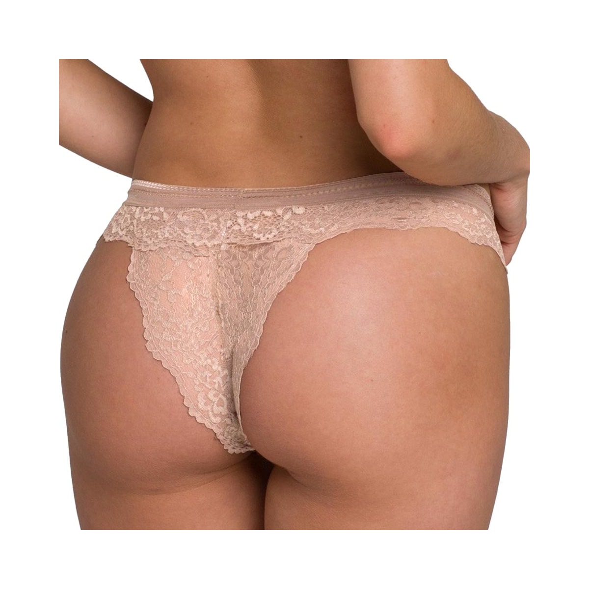 Calcinha Liebe Tanga Nude Renda 501016 Chocolate Calcinha Liebe Tanga Nude Renda 501016 Chocolate