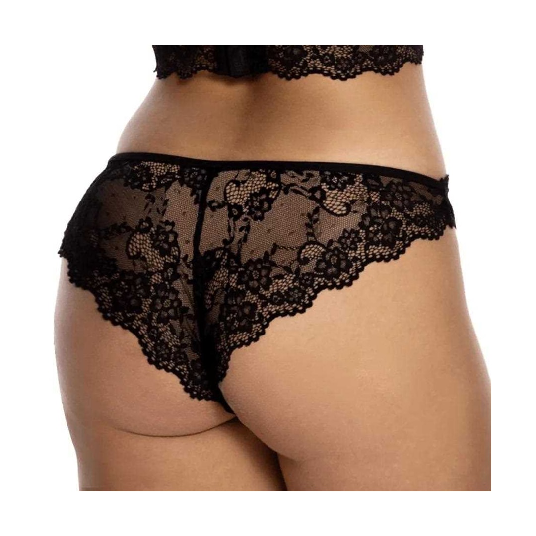 Calcinha Liebe Tanga Nude Renda 501020 Preto