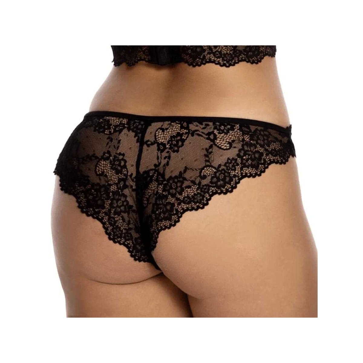 Calcinha Liebe Tanga Nude Renda 501020 Preto