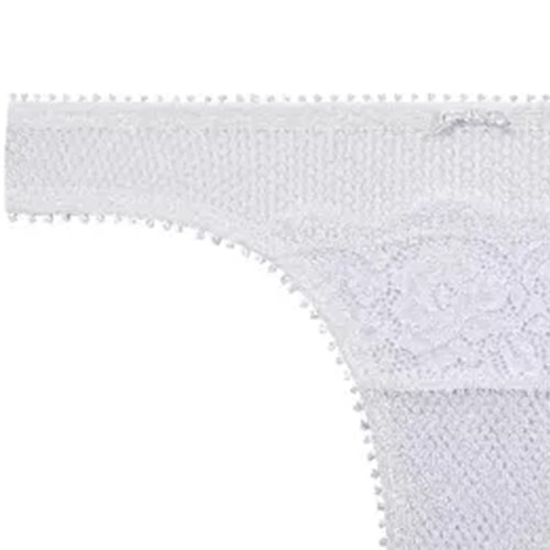 Detalhe - Calcinha Liebe Tanga Renda Peaceful 501014 Branco