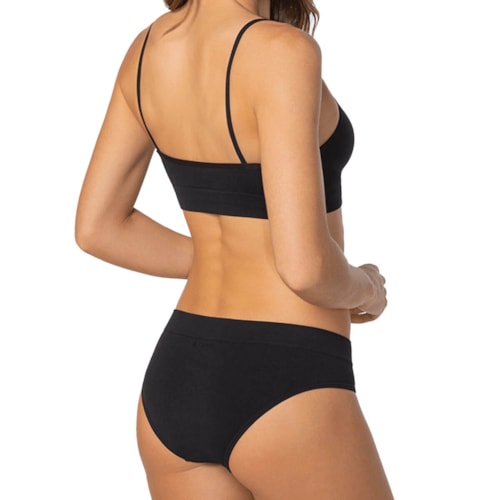 Detalhe - Calcinha Lupo Basica Sem Costura 40300 Preta