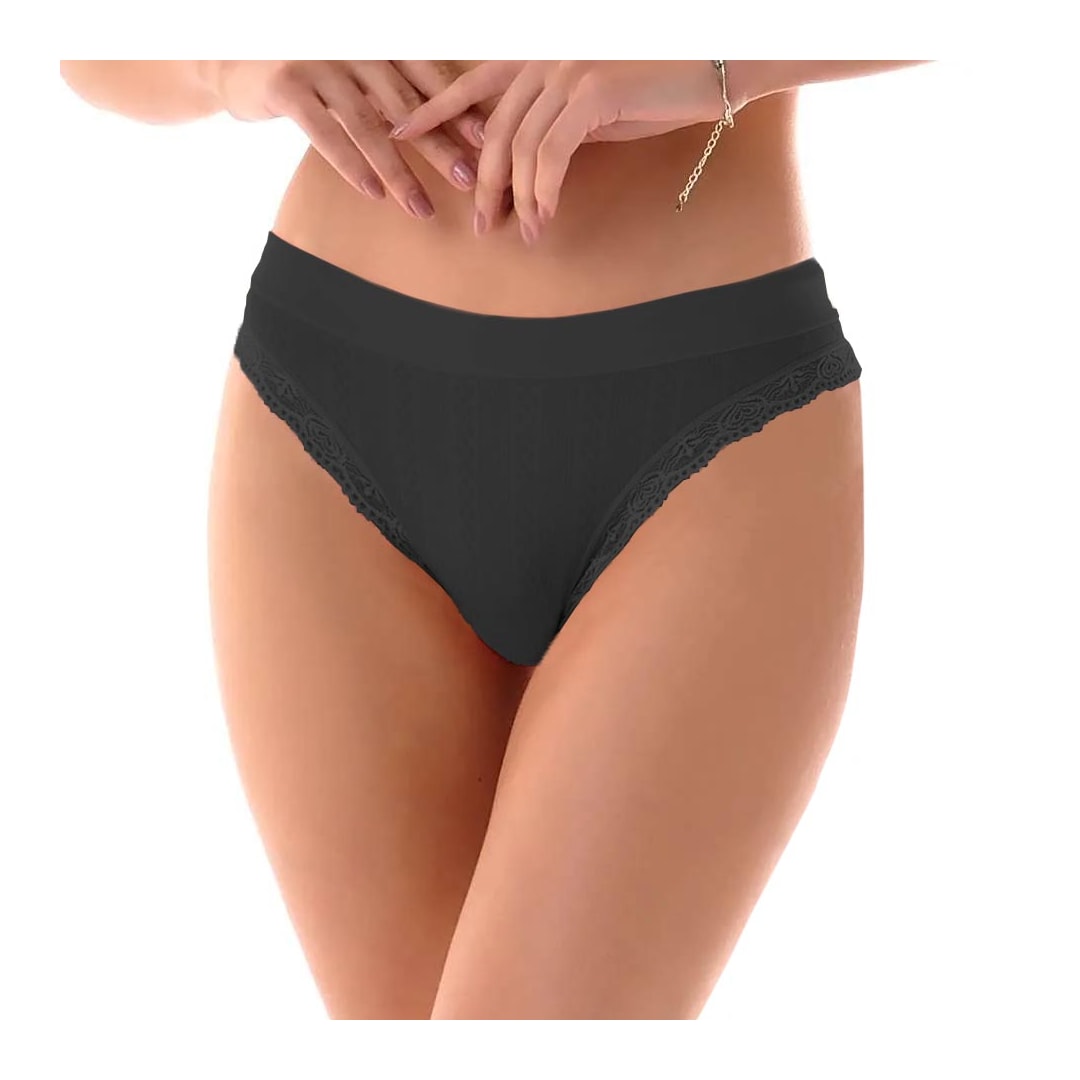 Calcinha Zee Rucci Comfort Com Renda Zr0207-014 C099 Preto