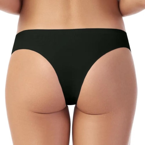 Detalhe - Calcinha Zee Rucci Corte A Laser Zr0201-005 Preto