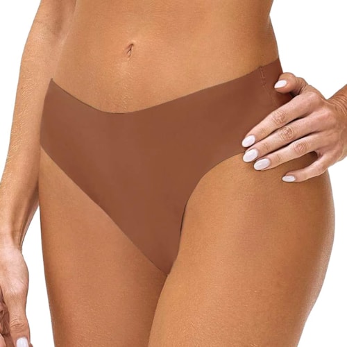 Detalhe - Calcinha Zee Rucci Corte A Laser Zr0201-103 C128 Caramelo