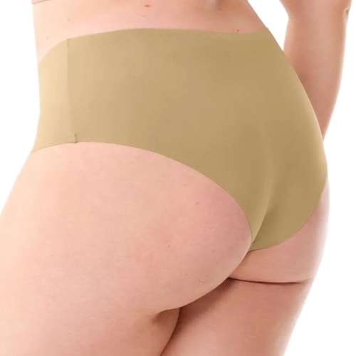 Detalhe - Calcinha Zee Rucci De Lycra Zr0201-107 C122 Bege