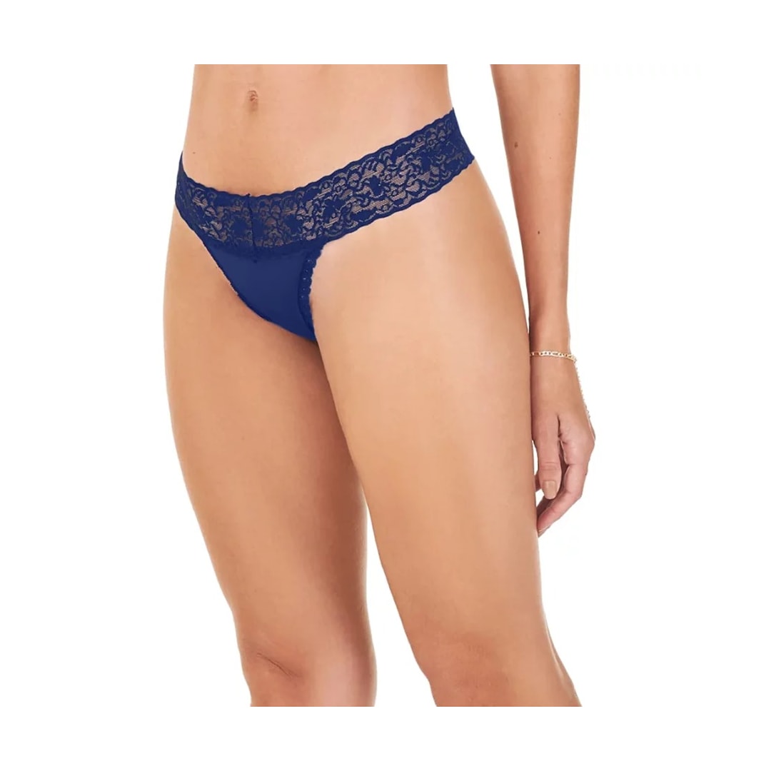 Calcinha Zee Rucci Fio Duplo Com Renda Zr0202-037 Azul Royal