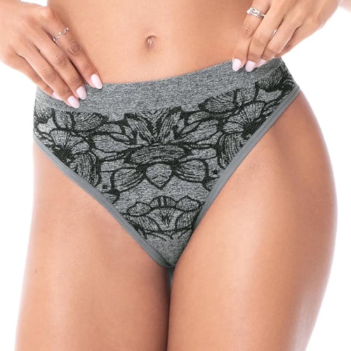 Calcinha Zee Rucci Jacquard Sem Costura Zr0203052 V01 Chumbo