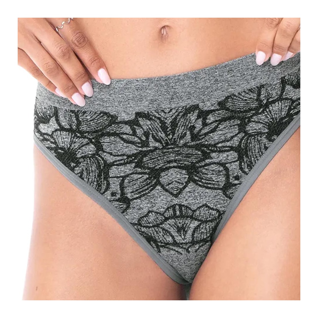 Calcinha Zee Rucci Jacquard Sem Costura Zr0203052 V01 Chumbo