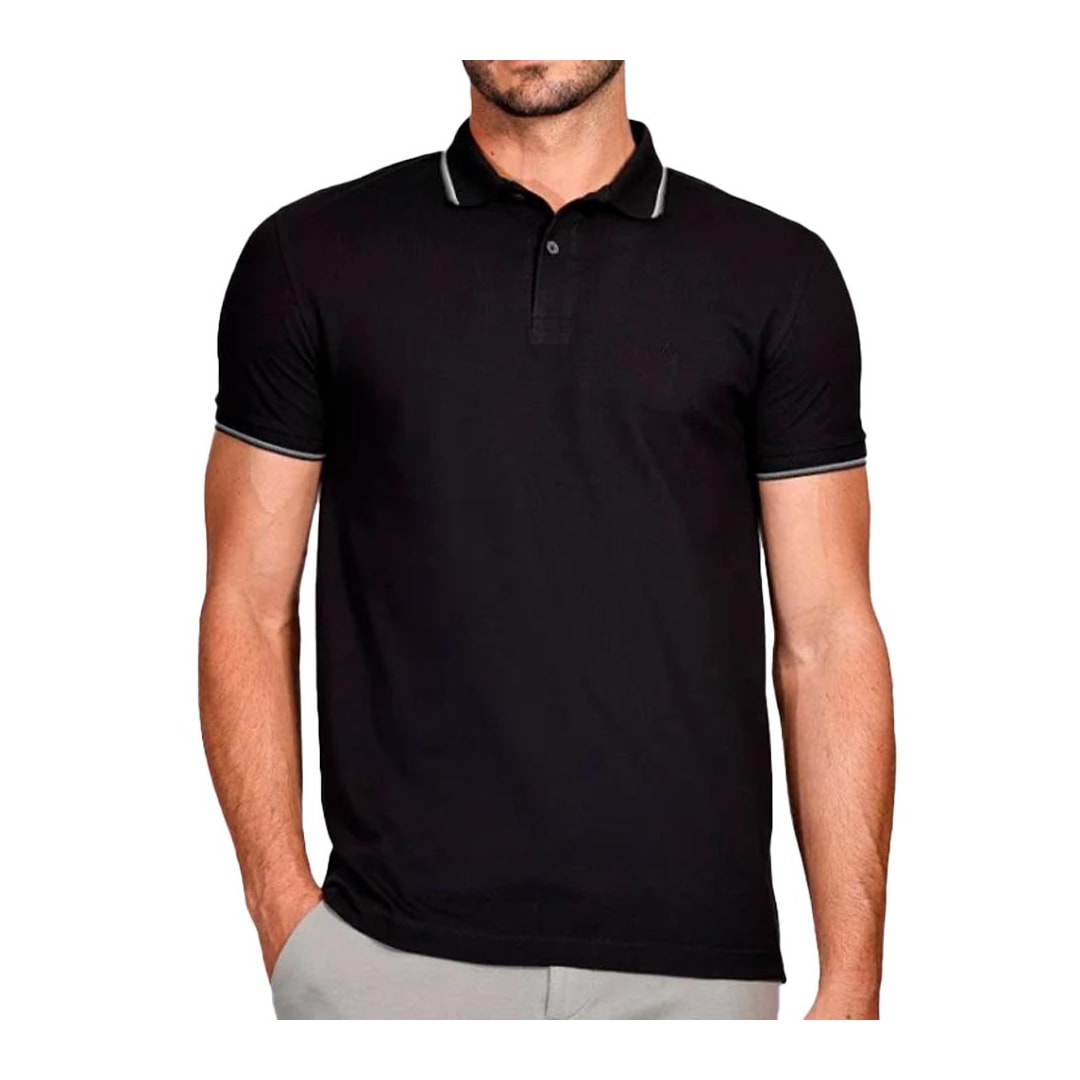 Camisa Aramis Gola Polo 10.0031 Preto/Cinza