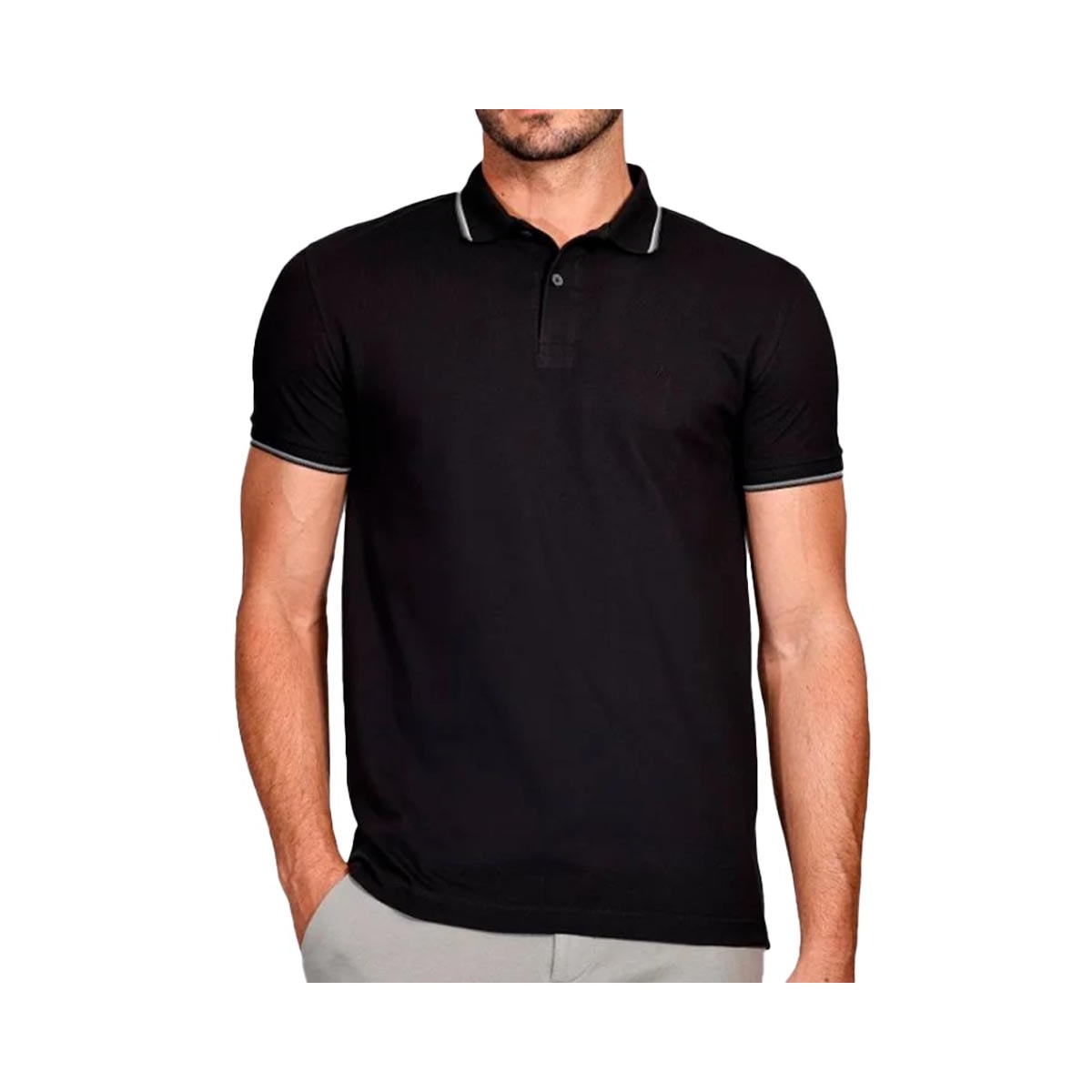 Camisa Aramis Gola Polo 10.0031 Preto/Cinza Camisa Aramis Gola Polo 10.0031 Preto/Cinza