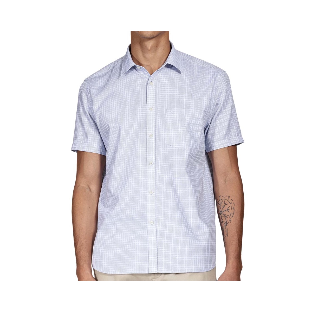 Camisa Aramis Manga Curta Sem Bolso 06.0589 Azul Claro Camisa Aramis Manga Curta Sem Bolso 06.0589 Azul Claro