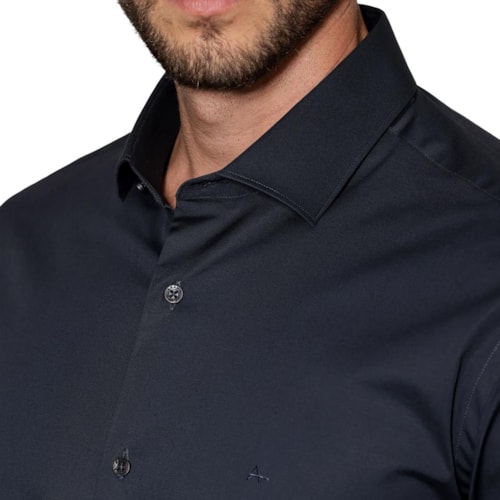 Detalhe - Camisa Aramis Manga Longa Slim 02.0676 Marinho Escuro