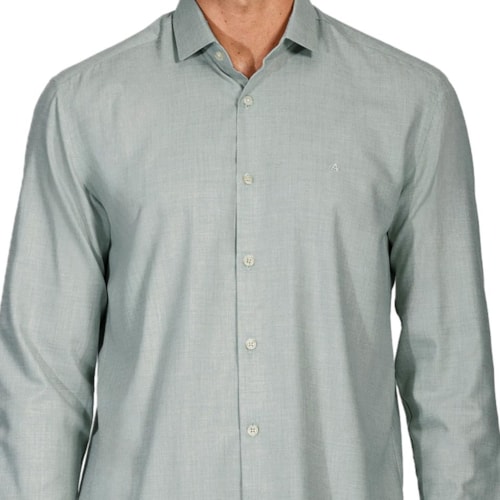 Detalhe - Camisa Aramis Manga Longa Slim 02.1218 Verde Escuro