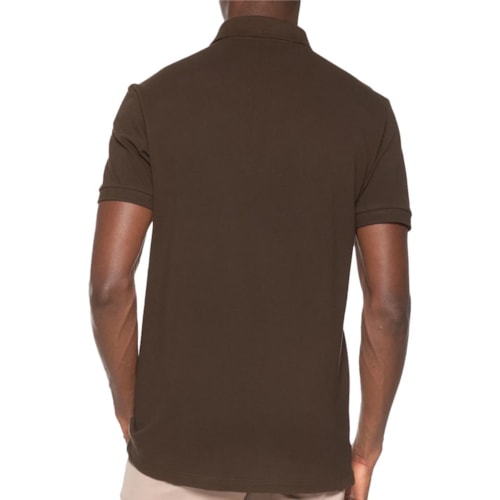 Detalhe - Camisa Aramis Polo Sem Bolso 10.0280 Marrom Chocolate