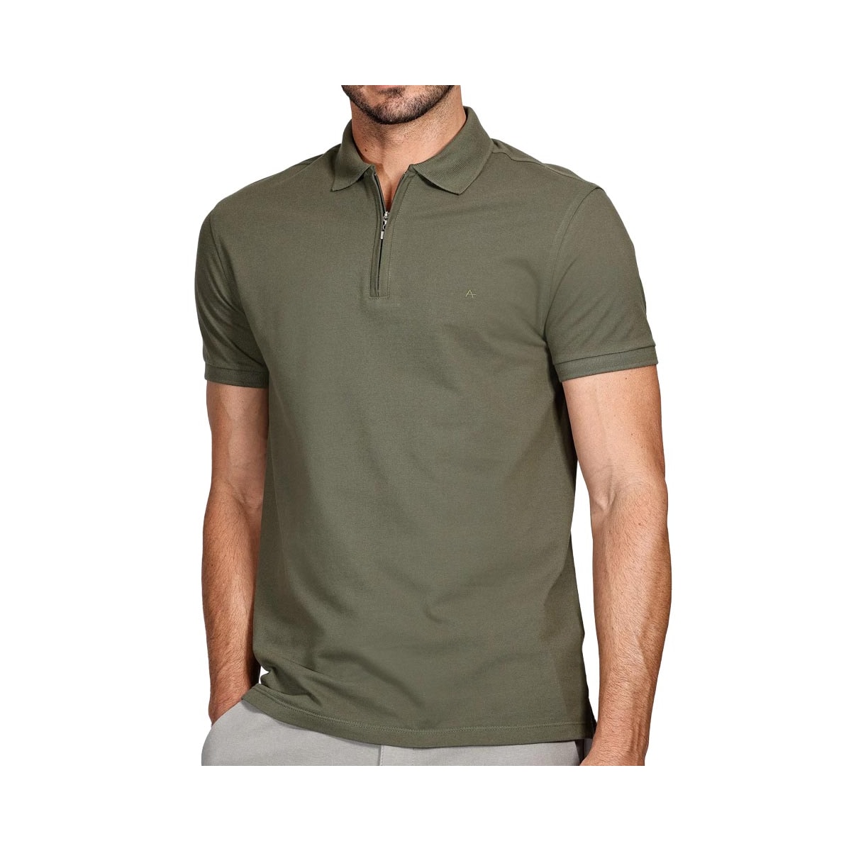 Camisa Aramis Polo Sem Bolso 10.0282 Verde Militar Camisa Aramis Polo Sem Bolso 10.0282 Verde Militar