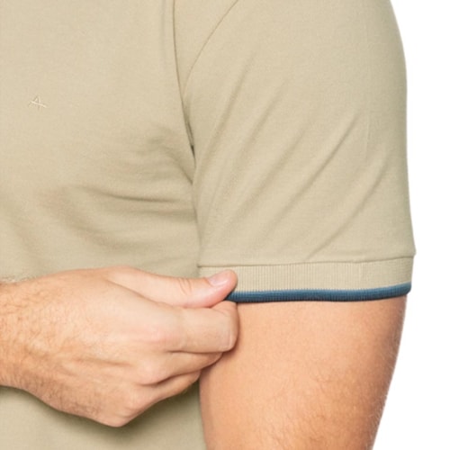 Detalhe - Camisa Aramis Polo Sem Bolso 10.0283 Amendoa