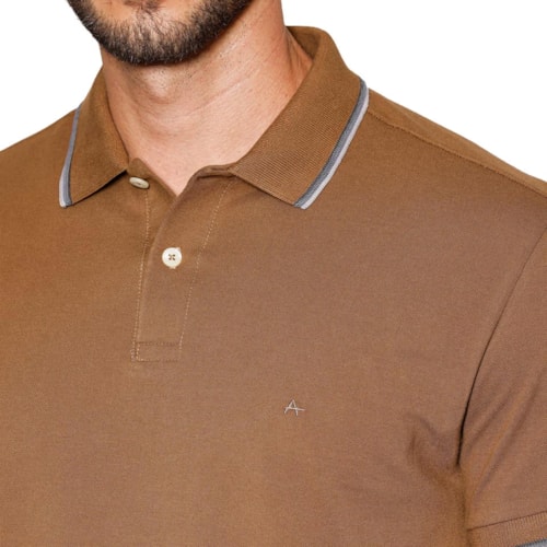 Detalhe - Camisa Aramis Polo Sem Bolso 10.0283 Charuto