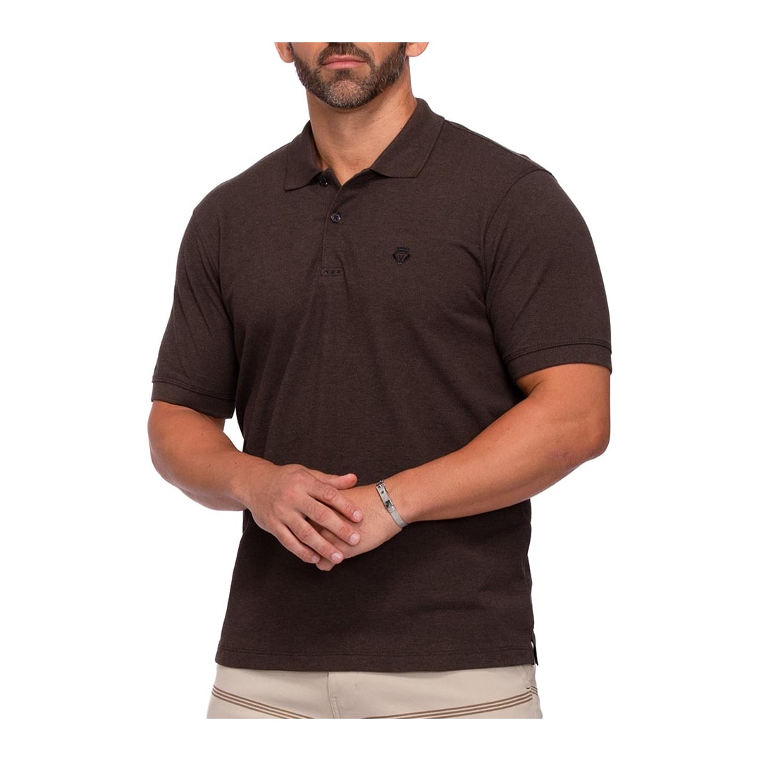 Camisa Dockston Polo Masculina 7805 Black Marrom
