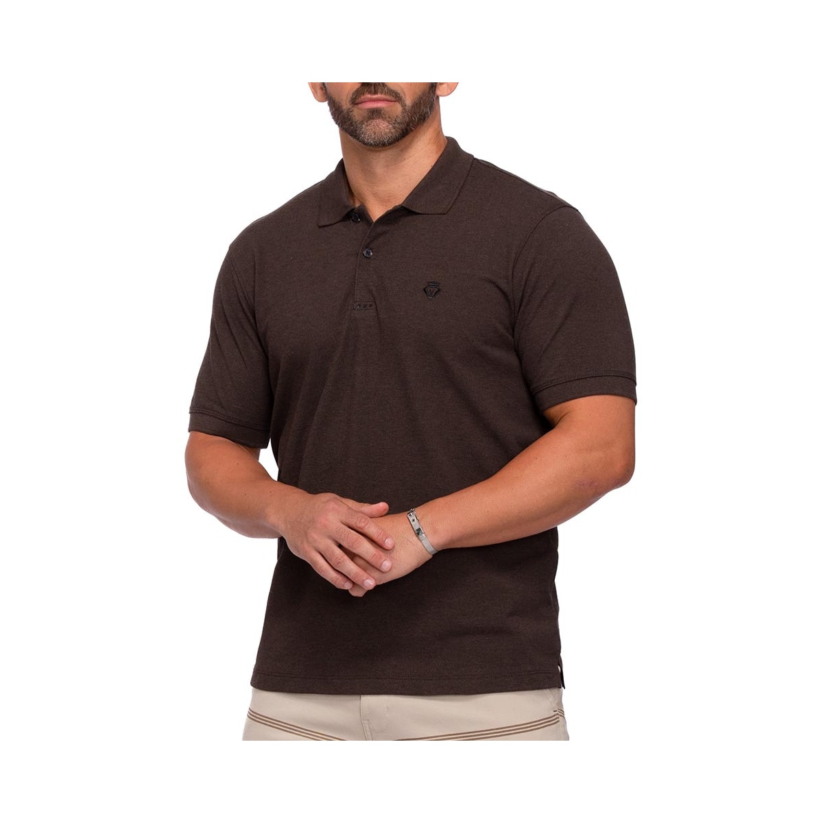 Camisa Dockston Polo Masculina 7805 Black Marrom
