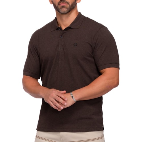 Camisa Dockston Polo Masculina 7805 Black Marrom