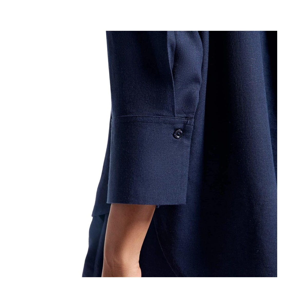 Camisa Hering Feminina Manga 3/4 Com Linho K5v9 Azul Marinho Camisa Hering Feminina Manga 3/4 Com Linho K5v9 Azul Marinho