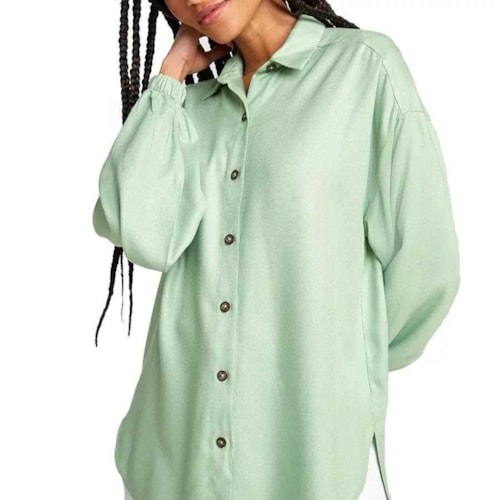 Camisa Hering Feminina Manga Longa Hf6y Pistache