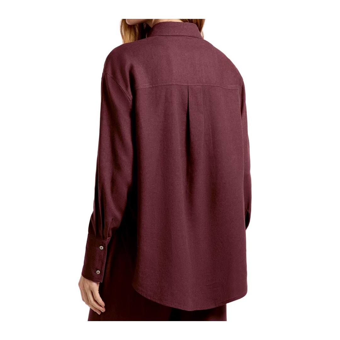 Camisa Hering Feminina Manga Longa Oversized K6BV Vinho Camisa Hering Feminina Manga Longa Oversized K6BV Vinho