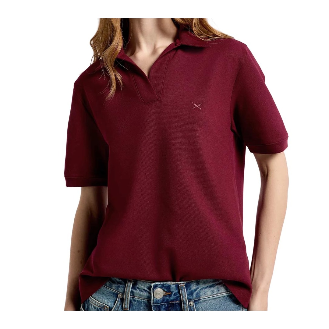 Camisa Hering Polo Feminina Malha Piquet 4H7h Bordo Camisa Hering Polo Feminina Malha Piquet 4H7h Bordo