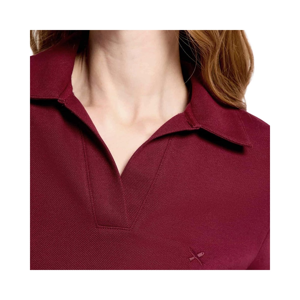 Camisa Hering Polo Feminina Malha Piquet 4H7h Bordo