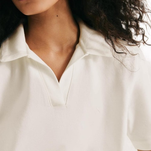 Detalhe - Camisa Hering Polo Feminina Malha Piquet 4H7h Off