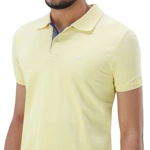 Detalhe - Camisa Ogochi Polo Masc Mm 83% Algodao 7001001 Amarelo