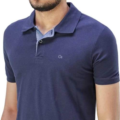 Detalhe - Camisa Ogochi Polo Masc Mm 83% Algodao 7001001 Marinho