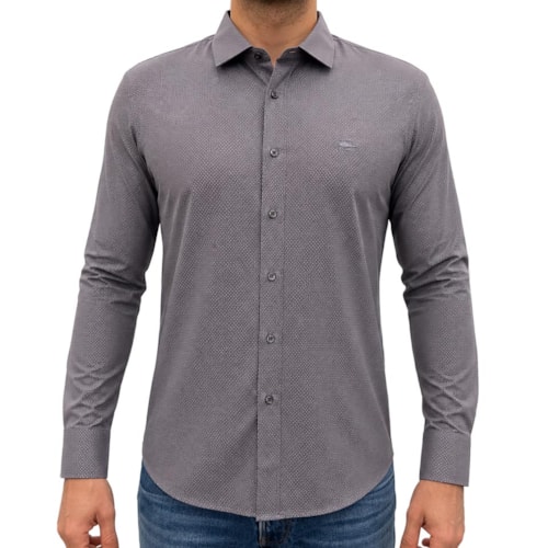 Camisa Sallo Manga Longa Sem Bolso 10107589 Cinza