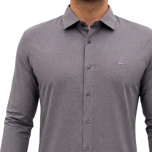 Detalhe - Camisa Sallo Manga Longa Sem Bolso 10107589 Cinza